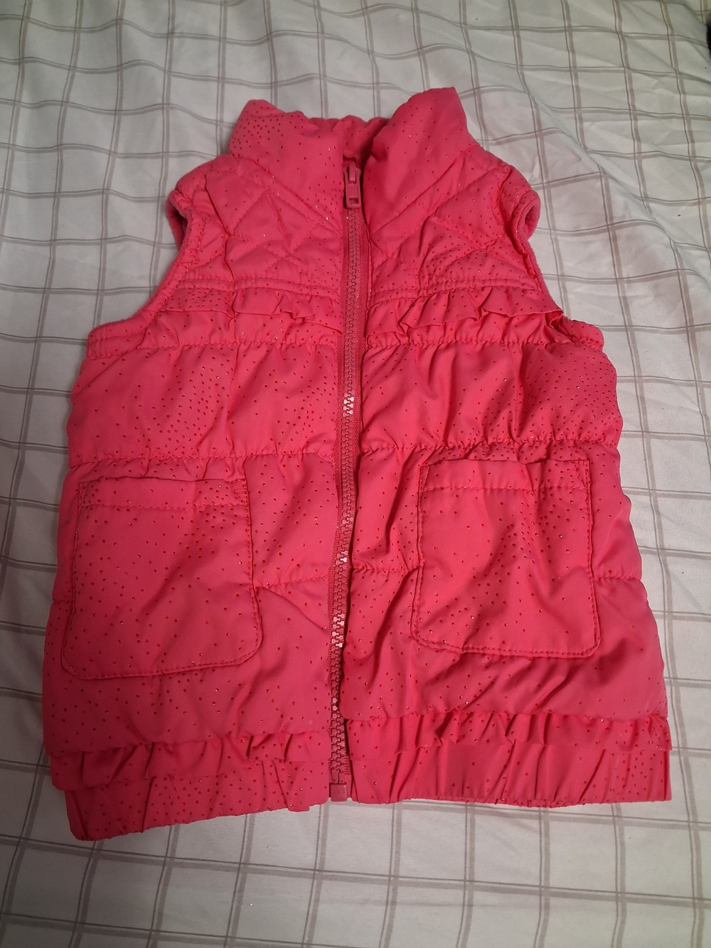 💖 Pink Glitter Quilted Puffer Vest | Toddler Girl 3T